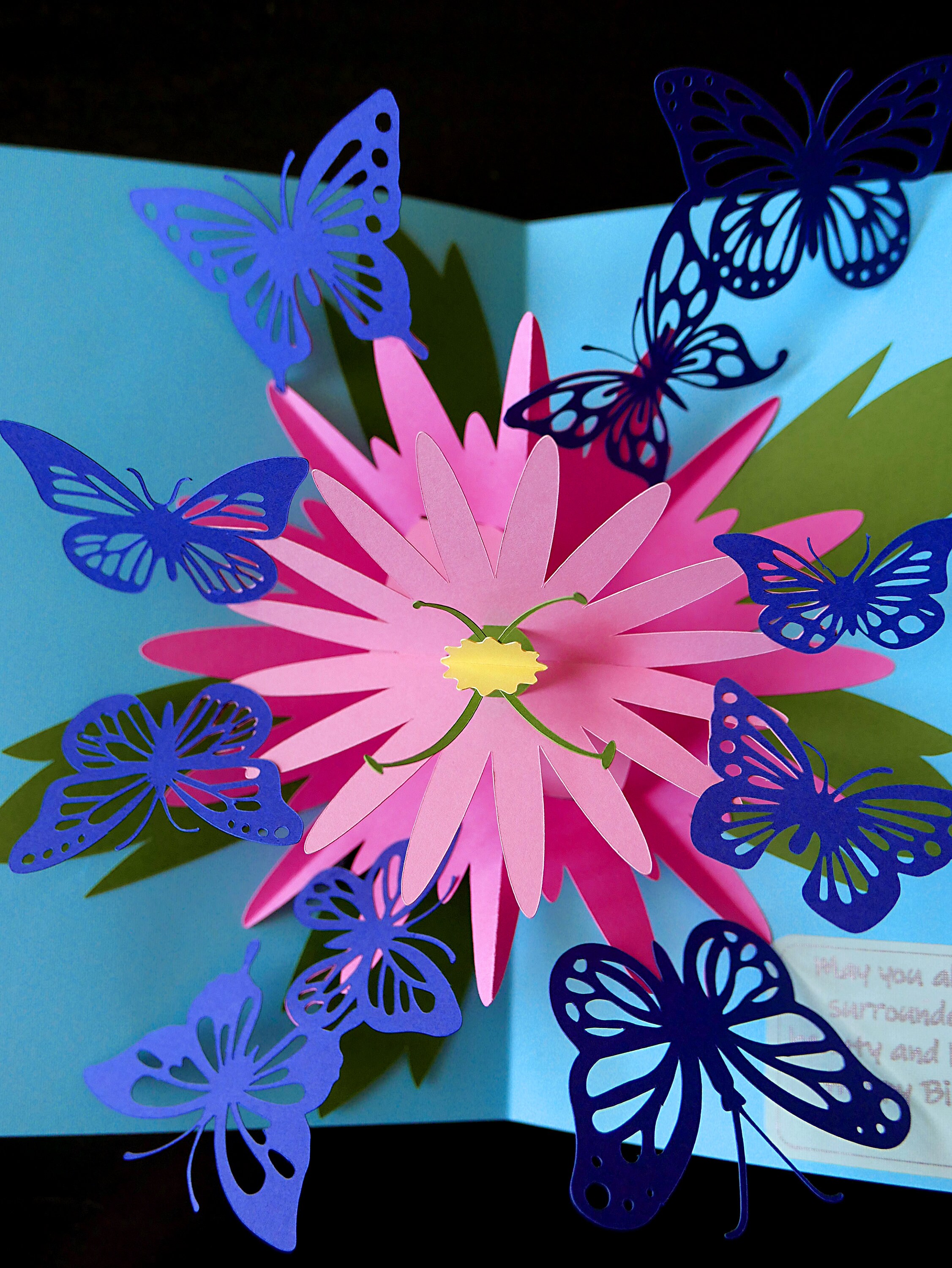 DIY Popup Butterfly Explosion Card Template SVG and PDF files for