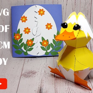 DIY Pop-up Entlein Überraschungsball SVG und PDF Vorlage zum sofortigen Download