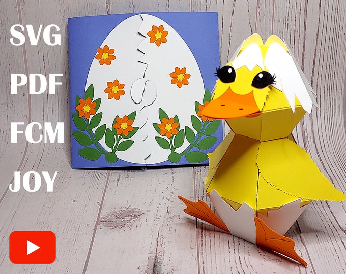 DIY Pop-up Duckling Surprise Ball SVG and PDF template for instant download