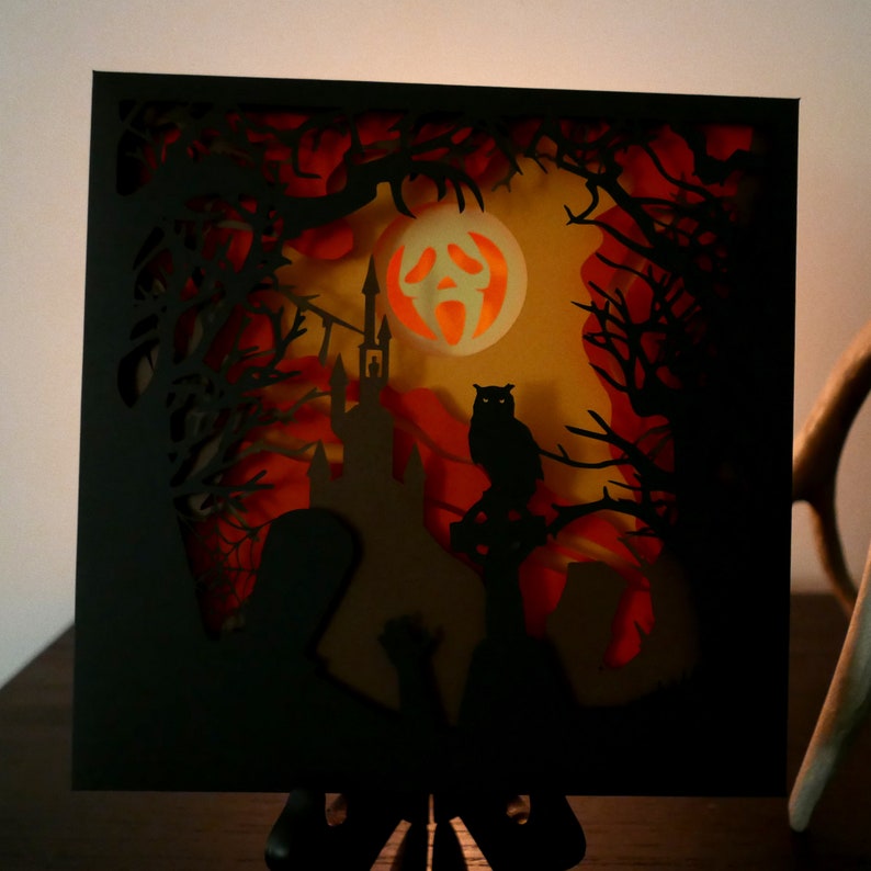 Download Halloween Shadow Box DIY paper cut SVG file for instant | Etsy