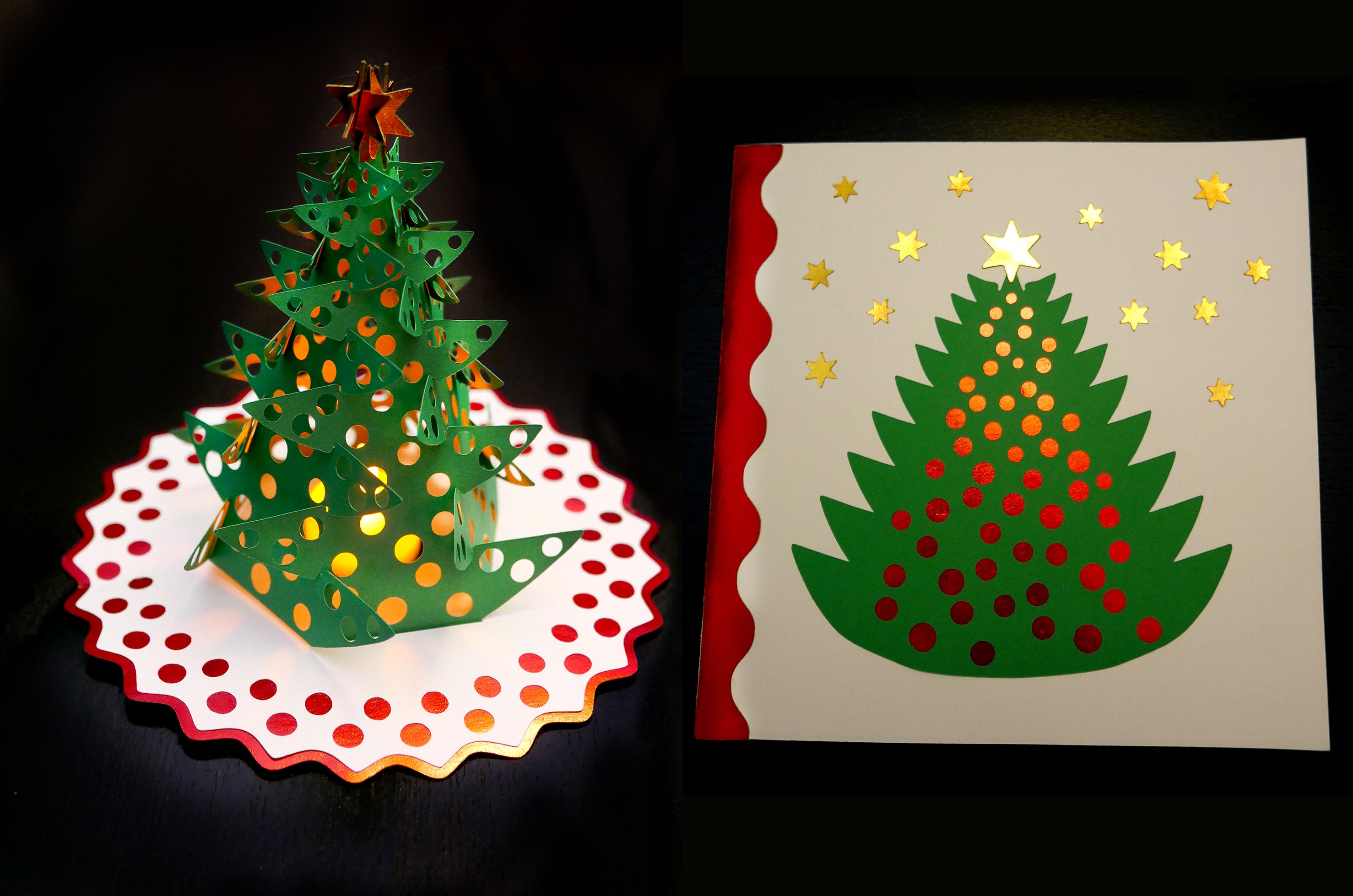 DIY Pop-up Christmas Tree Card Template SVG and PDF files for With Regard To Pop Up Tree Card Template