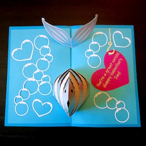 DIY Pop-up Fish Card Template SVG and PDF files for instant download