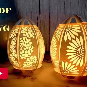 DIY Quick 3D Florale Eierlaterne ohne Kleber Vorlage PDF und SVG Datei zum sofortigen Download