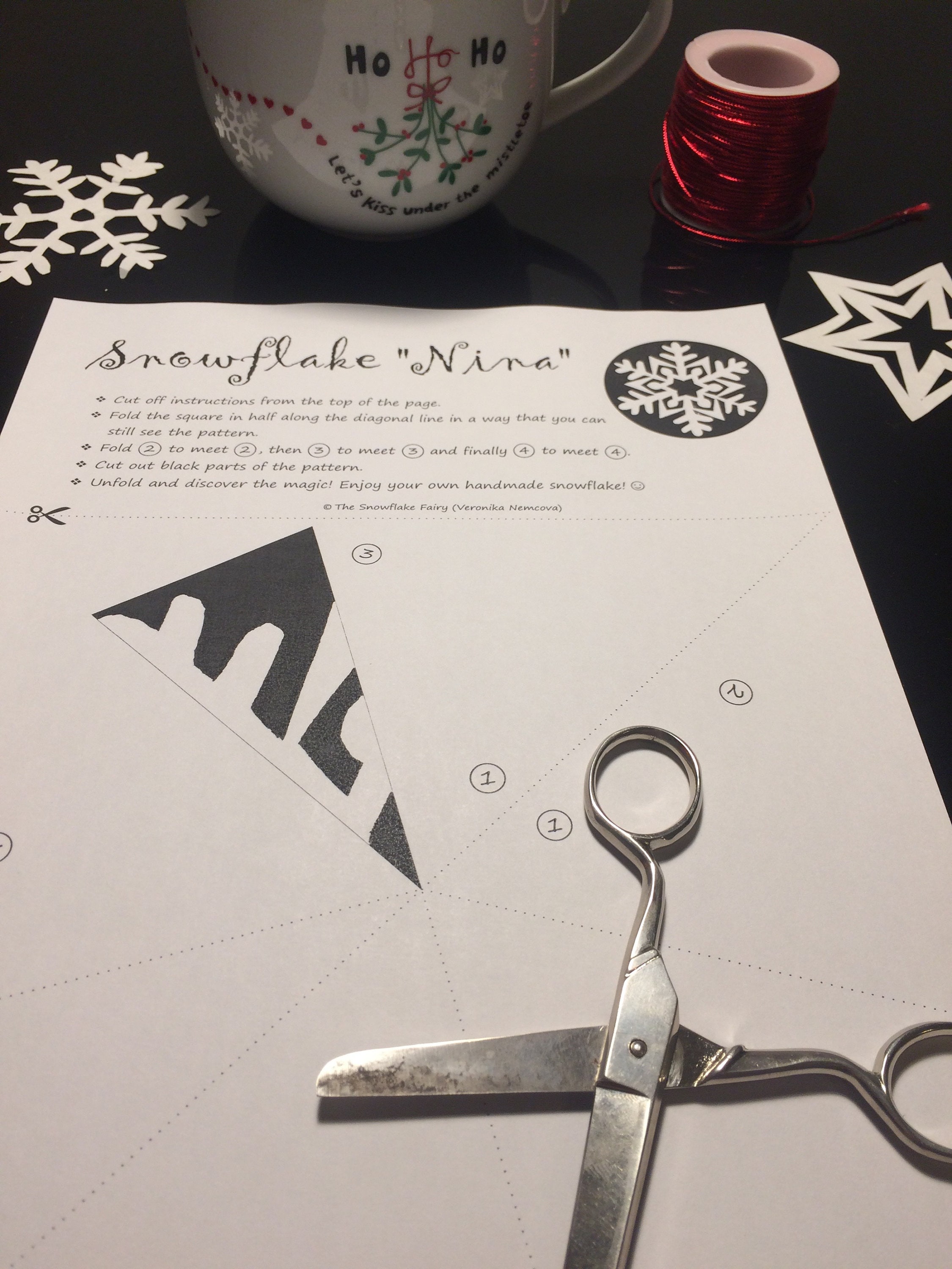 8 Paper Snowflake Patterns for Beginners PDF (digital Download) - Paper ...