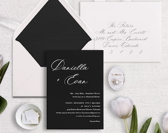 Luxus Hochzeitseinladungen - Schwarze Eleganz