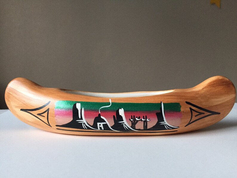 End of the Trail Canoe Authentic Native American Pottery Navajo Southwest Ceramic Pottery Native American Pottery Ceramic Etching