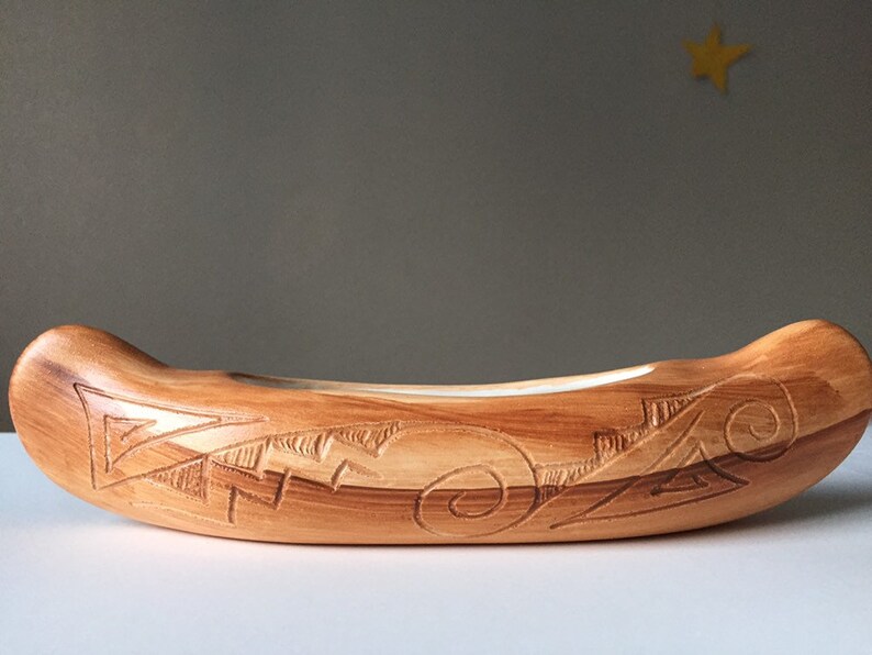 End of the Trail Canoe Authentic Native American Pottery Navajo Southwest Ceramic Pottery Native American Pottery Ceramic Etching