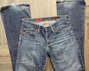 Y2K AG Adriano Goldschmied The Angel Bootcut Low Rise Jeans Womens 29 R Blue