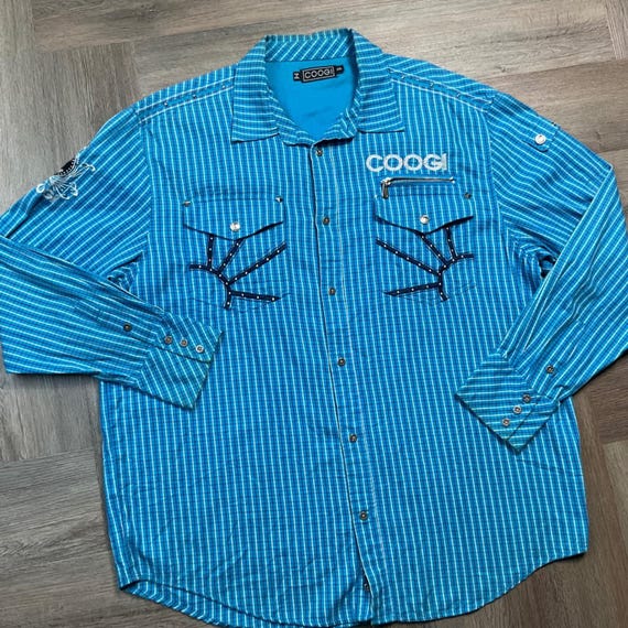 coogi mens dress shirts COOGI Silk Shirt in Blues