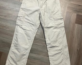 Y2K Carhartt B260 Original Dungaree Fit Cargo Utility Work Pants Mens 36x31 Tan