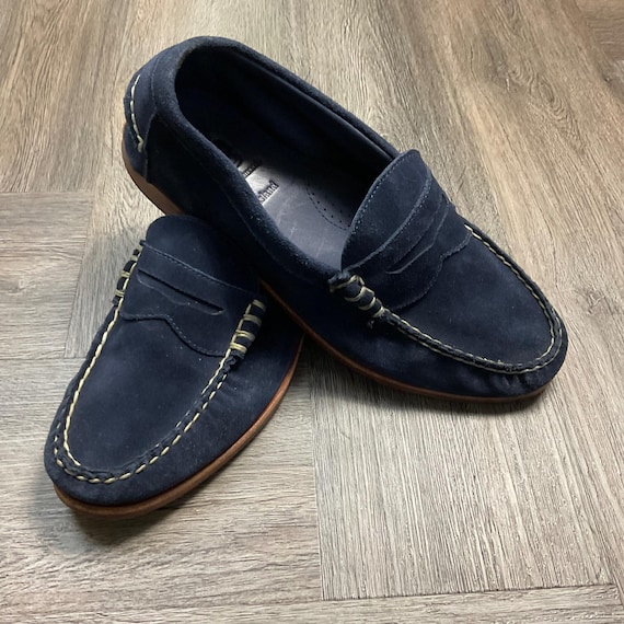 Allen Edmonds Sea Island Navy Blue Suede Penny Loafers Men\'s 9.5 s-l400.jpg main image 2