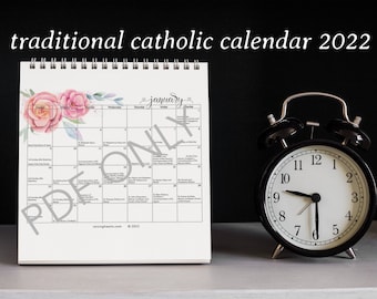 2022 Traditional Catholic Calendar (PRINTABLE) | PDF Letter A4 size | Based on 1962 Latin Missal