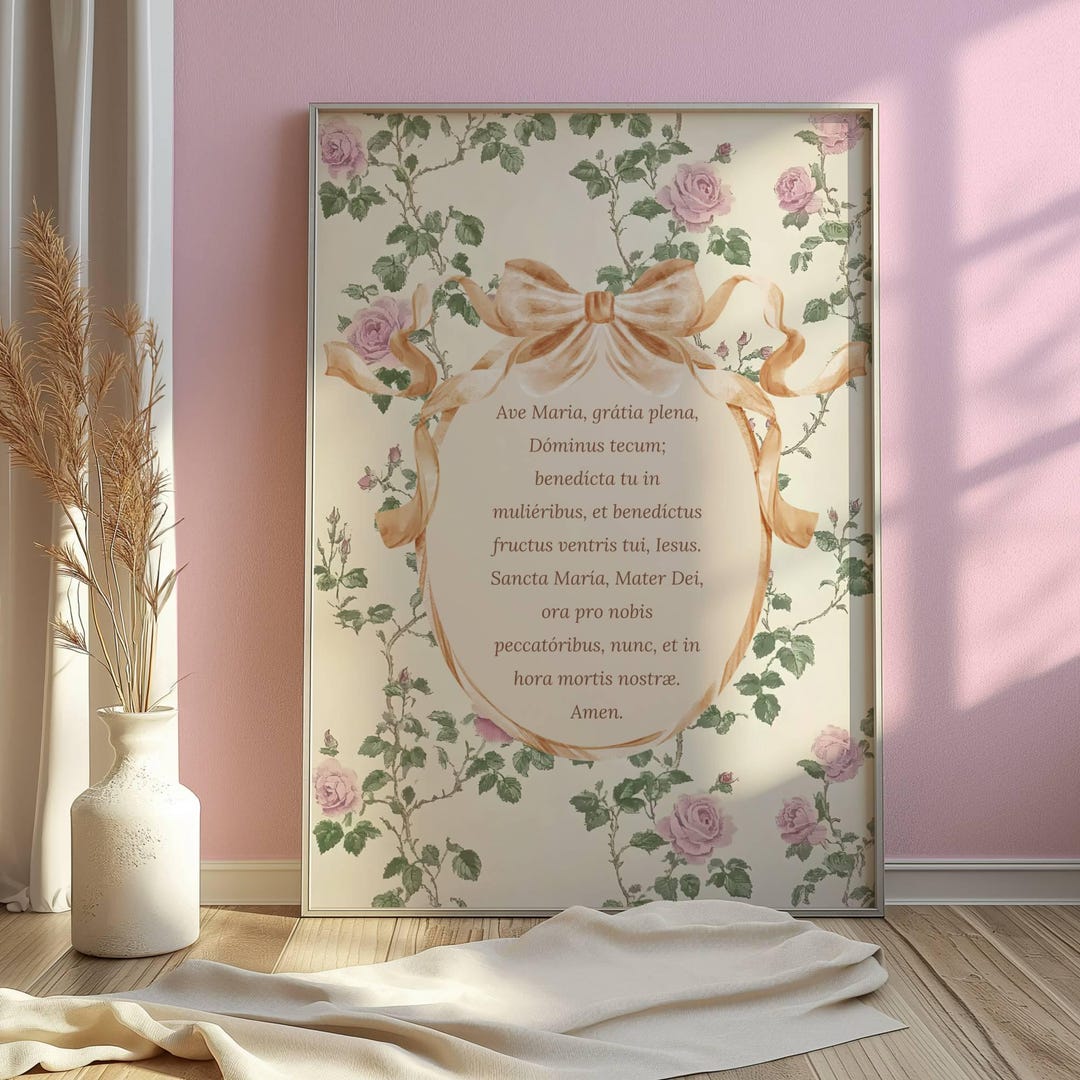Ave Maria Latin Prayer Digital Wall Art, Printable Scripture Quotes ...
