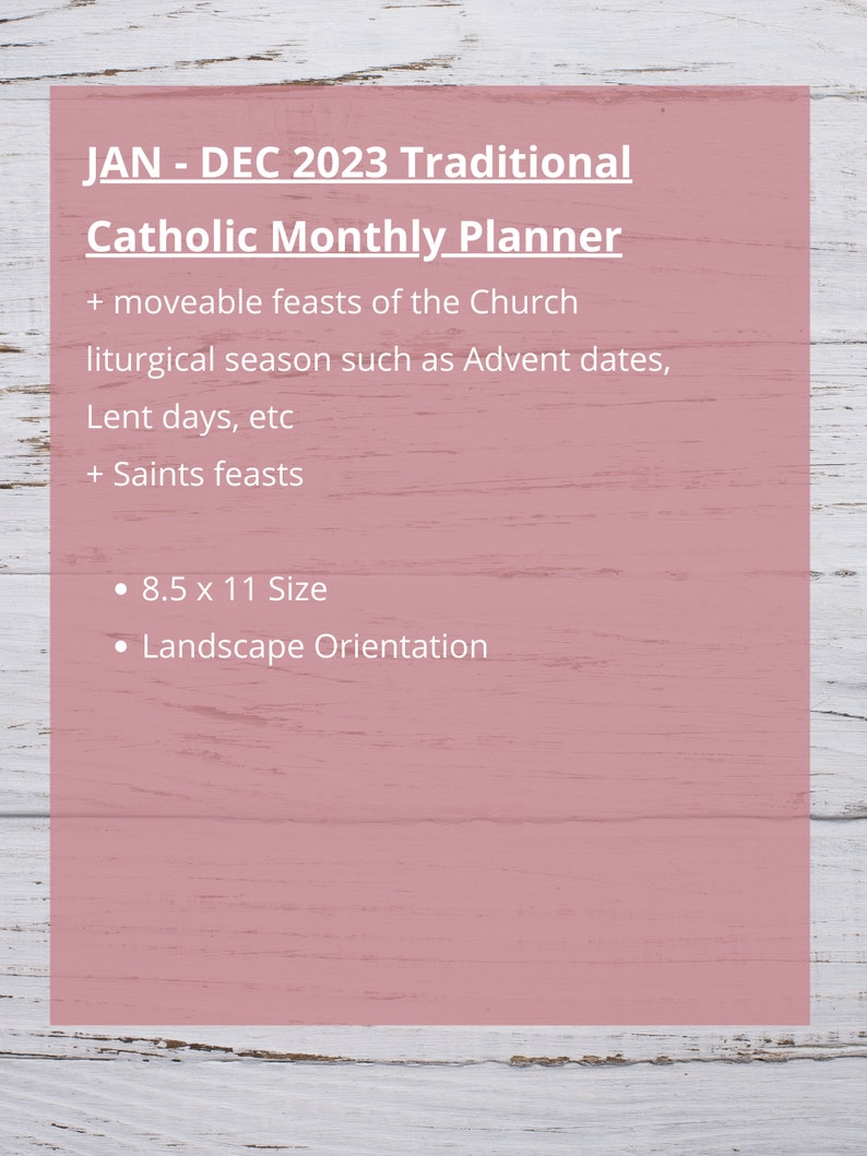 2023 traditional catholic monthly planner 1962 latin missal etsy