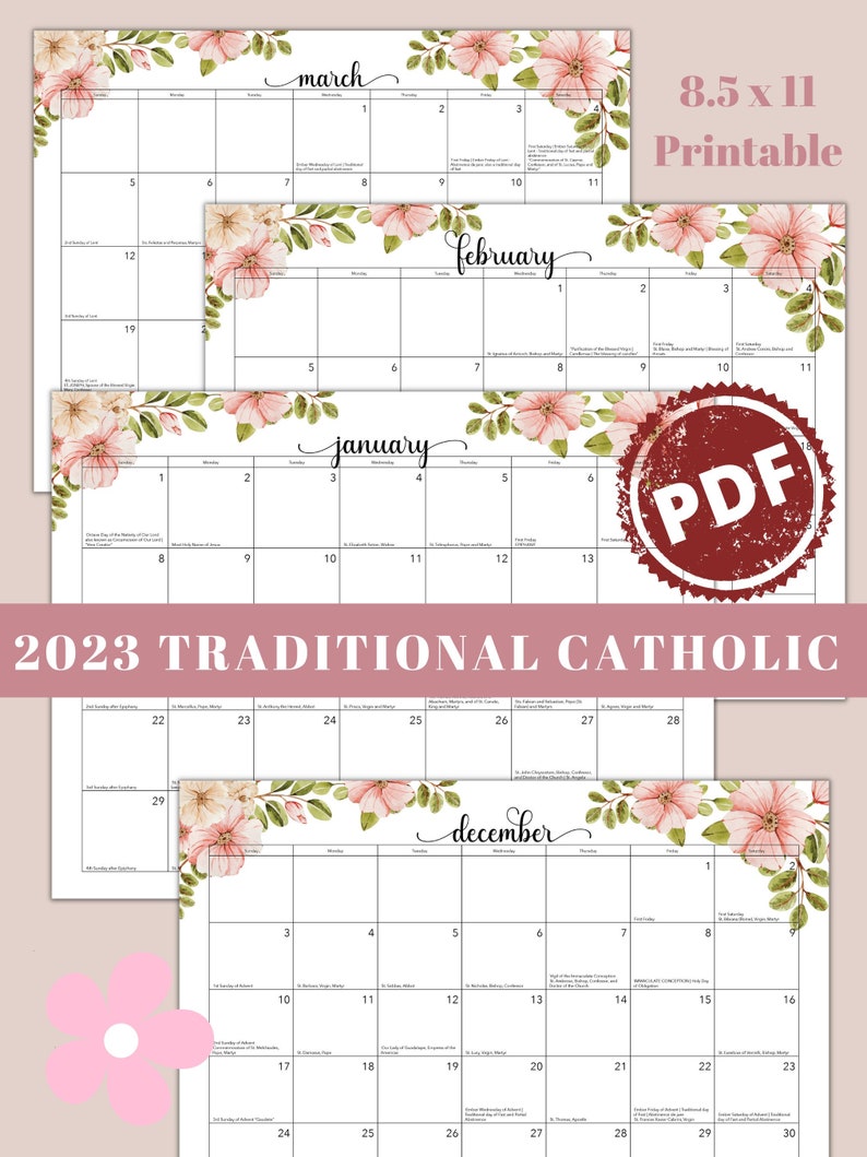 2023 Traditional Catholic Monthly Planner 1962 Latin Missal - Etsy
