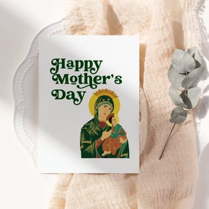 Happy Mothers Day-wenskaarten - set van 5 - met Onze-Lieve-Vrouw van Altijddurende Bijstand