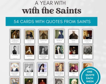 Cartoline di preghiera con citazioni di santi: 54 devozioni cattoliche settimanali (PDF stampabile)