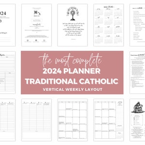 2024 Planner with Traditional Catholic Feasts (PDF | Printable) 7" x 9" size | Vertical Weekly Layout