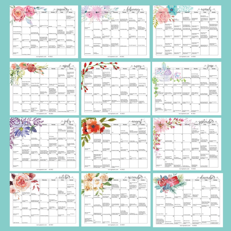 Traditional Catholic Calendar 2022 Pdf Customize and Print