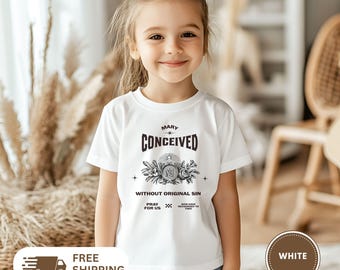 Kinder Maria Konzept ohne Erbsünde Katholisches T-Shirt, religiöses Jugend-Shirt