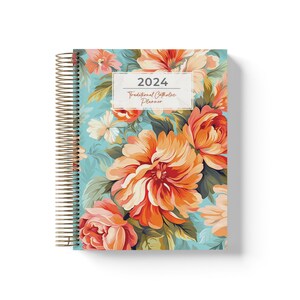 2024 Traditional Catholic Planner | Spiral 7" x 9" | Vertical or Horizontal Layout | FREE US SHIPPING | Cover Design: Orange Carnation