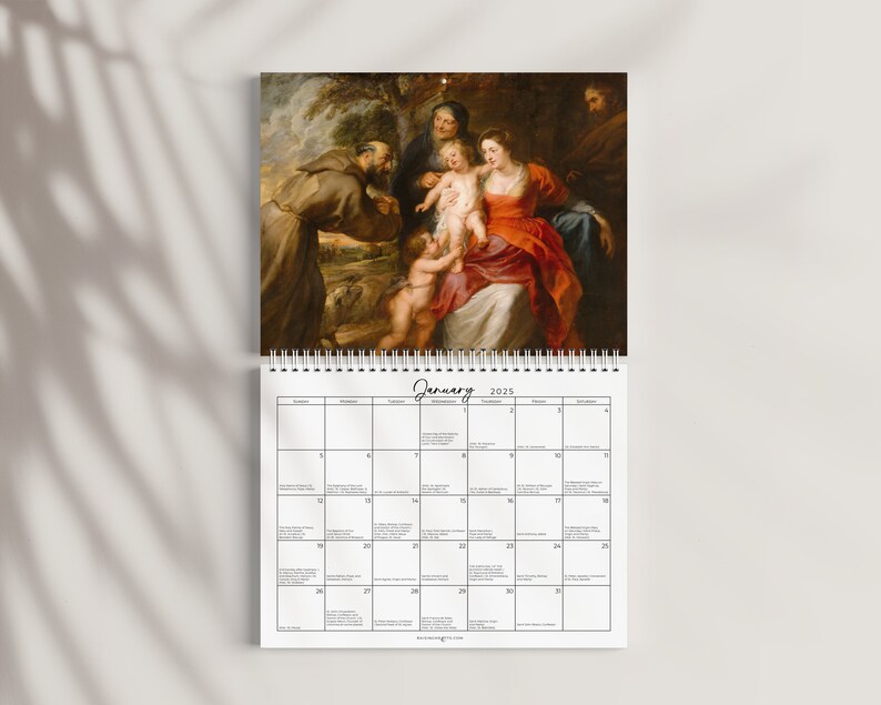2025 Traditional Catholic Calendar 8.5x11 Landscape Feasts & Holy Days