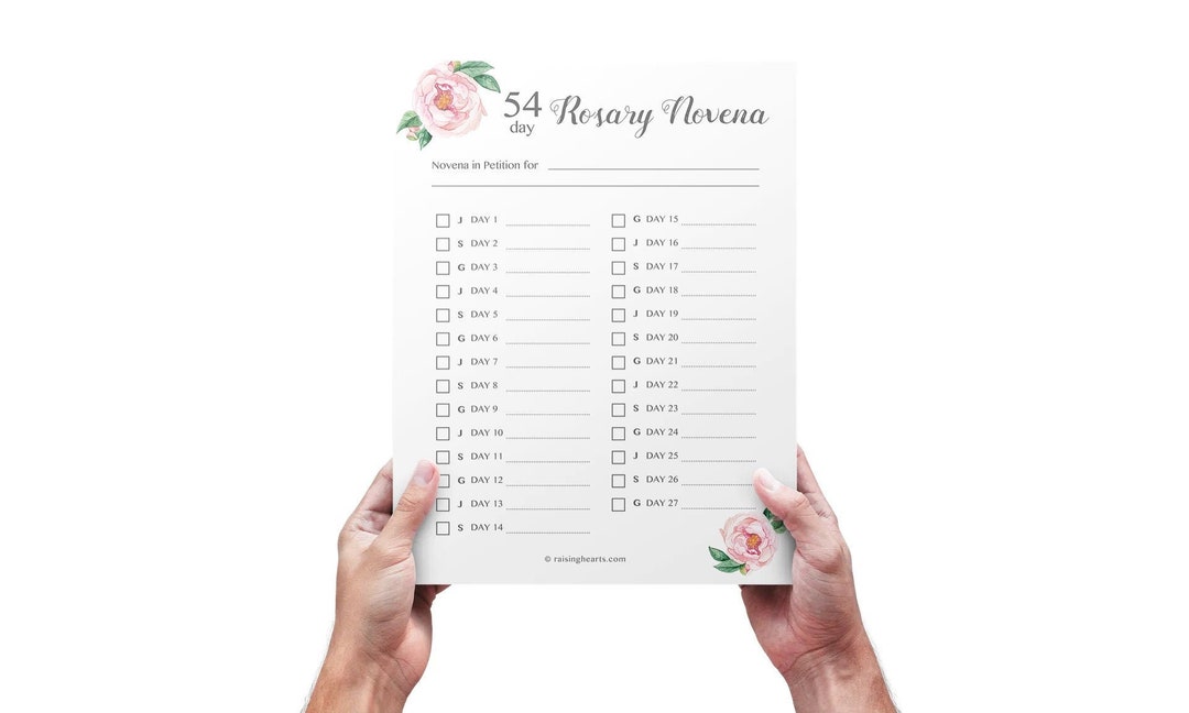 54-day Rosary Novena Tracker - for Petition and Thanksgiving | PDF ...