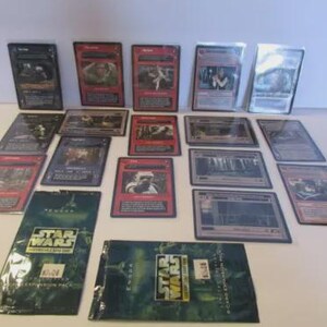 1999 Vintage Star Wars CCG Decipher Endor Limited Edition Cards & 2 Empty Foil Wrappers