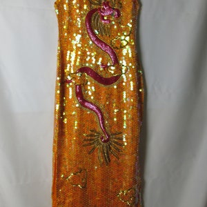 Formal Gown, Golden Yellow Gown Size 2, Rare 100% Silk Fully Lined Hand Beaded Sequin,