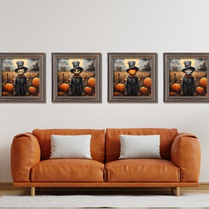 Scarecrow Crew Halloween Digital Download x4, Large Files, High Quality, Spooktacular Halloween Artwork / DIGITAL FILE ONLY