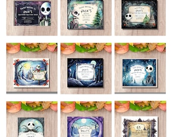 Watercolor Halloween Christmas Inspired Party Invitations Templates x9