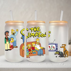 DIGITAL* Simpson Cartoon Tumbler Libbey PNG, 16oz Glass Can Wrap, 16oz Libbey Can Glass, Tumbler Wrap, Full Glass Can Wrap, super