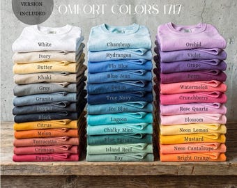 Comfort Colors 1717 Color Chart | CC 1717 Color Guide | Minimalist Shirt Color Swatch | POD Tool | Digital Download