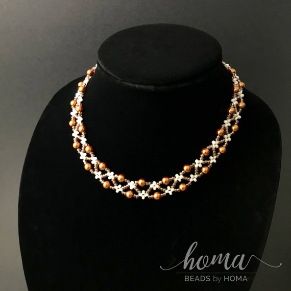 Classy Pearl Necklace Original Designer Exquisite Handmade Woven Bead Jewellery Classy Bright Beautiful Gift Etsy