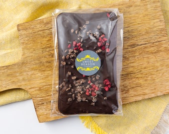 Vegan Raspberry & Cocoa Nibs Chocolate Slab