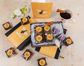 Bee Mine' Vegan Brownies Afternoon Tea for Two Gift Box