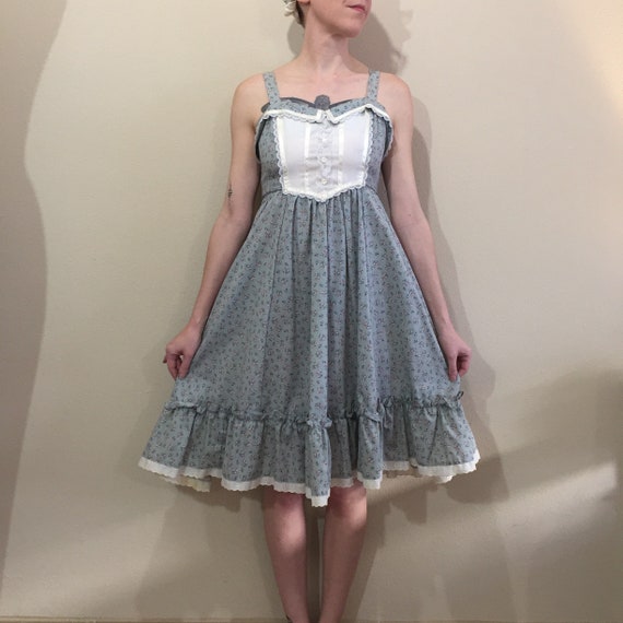 Vintage 70s Gunne Sax Prairie Style Peasant Dress