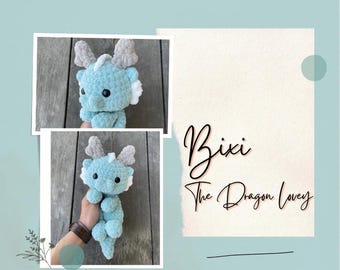 Low-Sew Bixi The Dragon Lovey Crochet Pattern, Amigurumi Pattern, Plushie Pattern, Crochet Patterns
