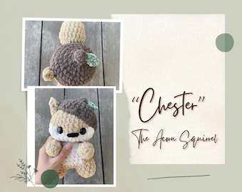 Patrón de crochet de la ardilla Chester, patrón de amigurumi, patrón de peluche, patrones de crochet