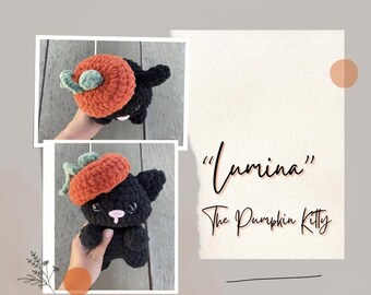 Lumina the Pumpkin Kitty Crochet Pattern, Amigurumi Pattern, Plushie Pattern, Crochet Patterns