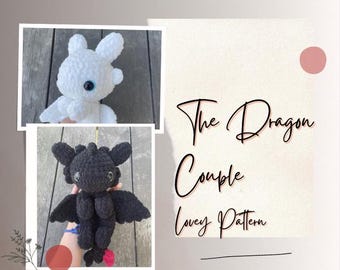 Low-Sew The Dragon Couple Crochet Pattern, Amigurumi Pattern, Plushie Pattern, Crochet Patterns