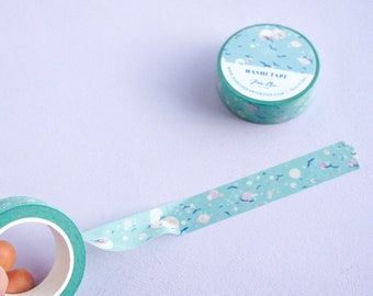 Sky Washi tape with colorful design. Cute stationery planner wash tape. Custom washi tape. Maskin tape. Journaling tape for girls.