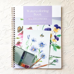 Watercoloring Book: Wildflowers. Watercolor Workbook for Beginners. Floral Coloring Book. Learn To Paint Floral. Mother&#39;s Day Gift for Her.