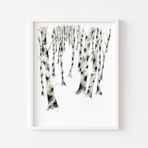 Birch Forest 2, Watercolor Landscape, Watercolor Birch Trees, Giclee art print for home, Wall decor, Landscape wall art, Home decor art