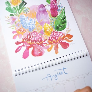 2024 Flowers & Feathers Wall Calendar. Wall calendar. Bird calendar. Flora Fauna. Flower art. Floral calendar. Gift for her. Art calendar image 8