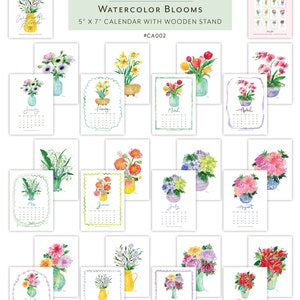 2024 Calendar Set. Wall & Desk Calendars. Watercolor Art. 2024 Floral Calendar. Botanical Art Calendar. Bird Art. Gift for Her. Home Decor image 4