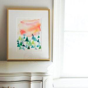 Watercolor Art Giclee Print It's a New Day, Abstract Landscape image 8