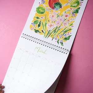 2024 Flowers & Feathers Wall Calendar. Wall calendar. Bird calendar. Flora Fauna. Flower art. Floral calendar. Gift for her. Art calendar image 10