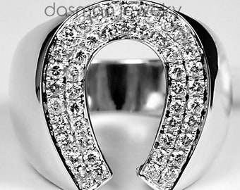 Anello Ferro Di Cavallo Con Diamante 2CT Creato In Laboratorio - Argento 925 Placcato Oro Giallo
