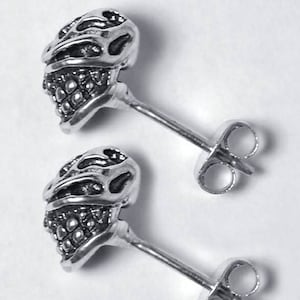 Vintage Skull Small Tiny Stud Earrings 925 Sterling Silver for Women and Men, Gothic Goth Custom Unique Jewelry